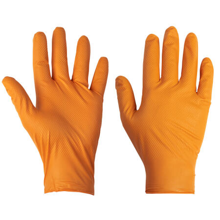 Supertouch Orange PG-901 Disposable Nitrile Diamond Grip Gloves