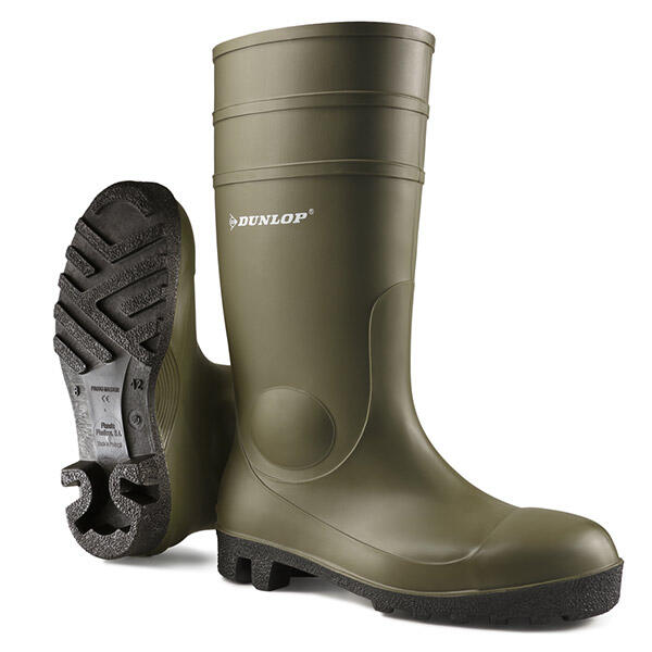 Dunlop Protomaster Full Safety Pvc Wellingtons Green