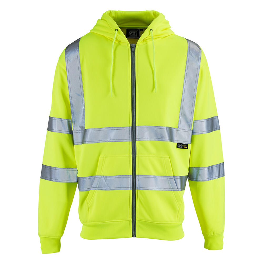 Supertouch Yellow Hi Vis Zipped Hoodie