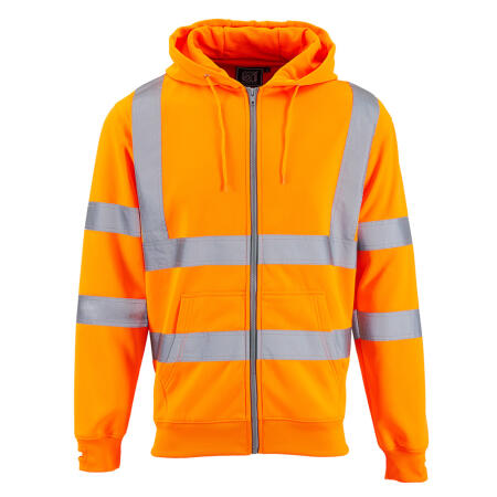 Supertouch Orange Hi Vis Zipped Hoodie