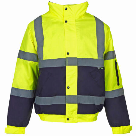 Supertouch Yellow/Navy Hi Vis 2 Tone Bomber Jacket