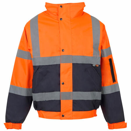 Supertouch Orange/Navy Hi Vis 2 Tone Bomber Jacket