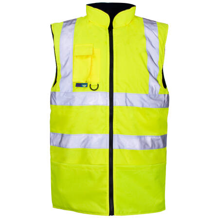 Supertouch Yellow/Navy Reversible Fleece Lined Bodywarmer