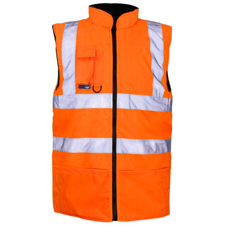 Supertouch Orange/Navy Reversible Fleece Lined Bodywarmer