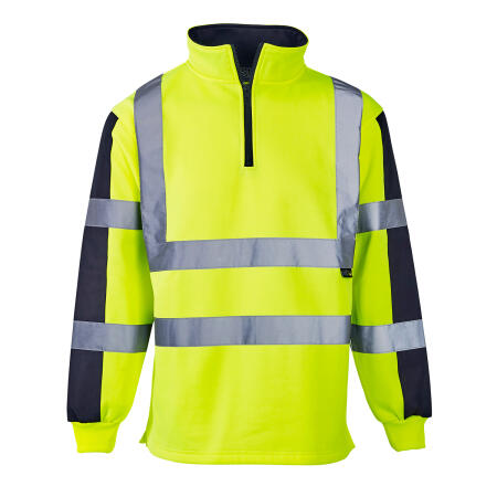 Supertouch Yellow/Navy Hi Vis 2 Tone Orange Rugby Shirt