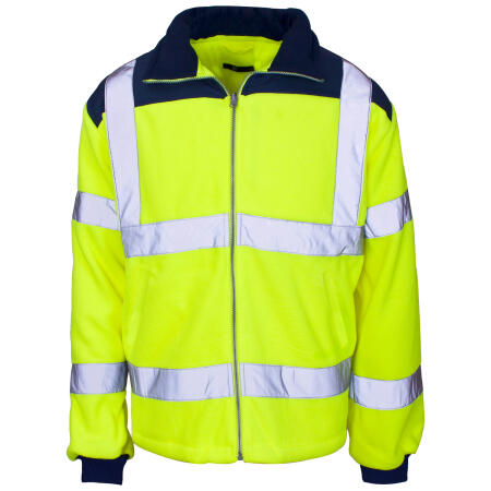 Supertouch Yellow/Navy Hi Vis Fleece Jacket - Rain Patch