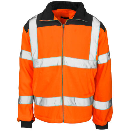 Supertouch Orange/Navy Hi Vis Fleece Jacket - Rain Patch