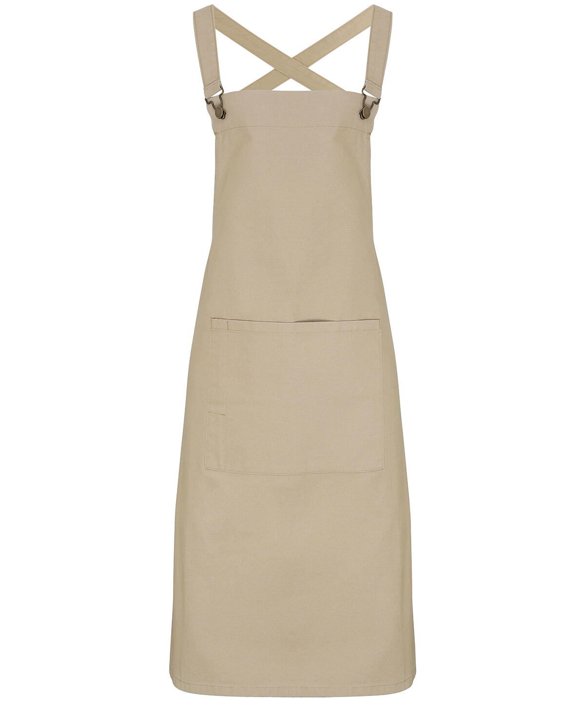 Premier PR129 Cross back 'barista' bib apron Brown