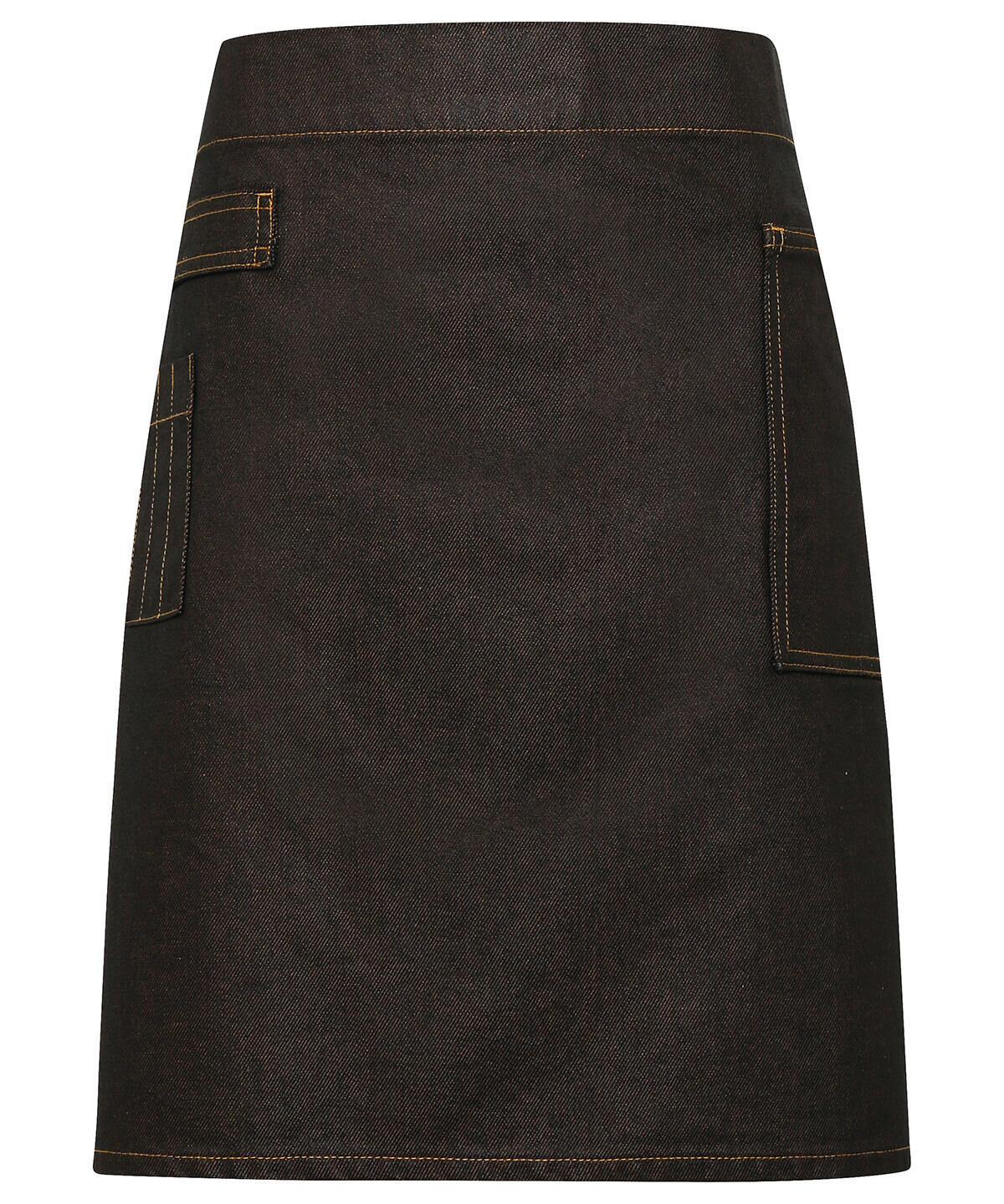 Premier PR135 Division waxed-look denim waist apron Black