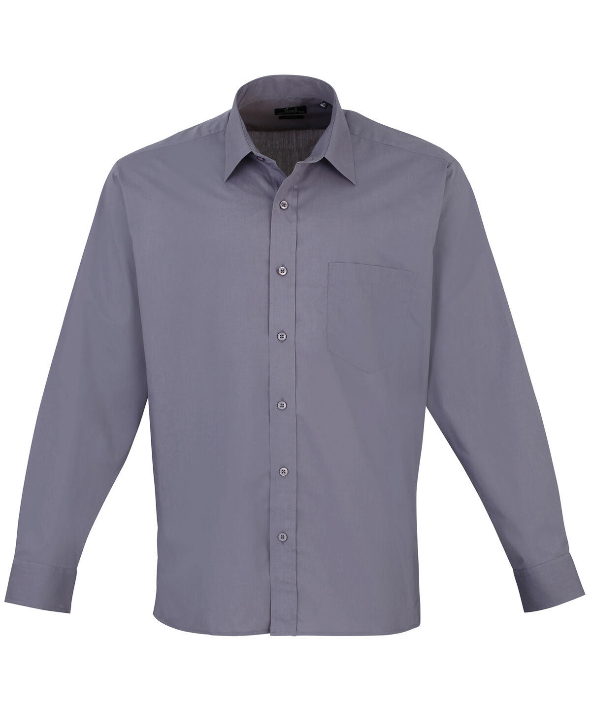 Premier PR200 Long sleeve poplin shirt Grey