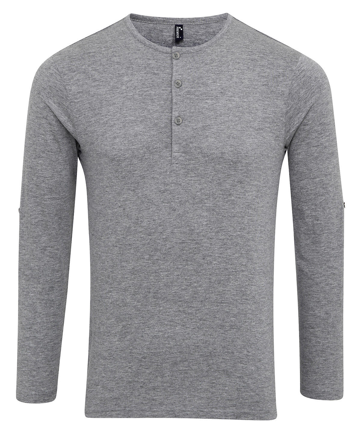 Premier PR218 Long John roll-sleeve tee Grey