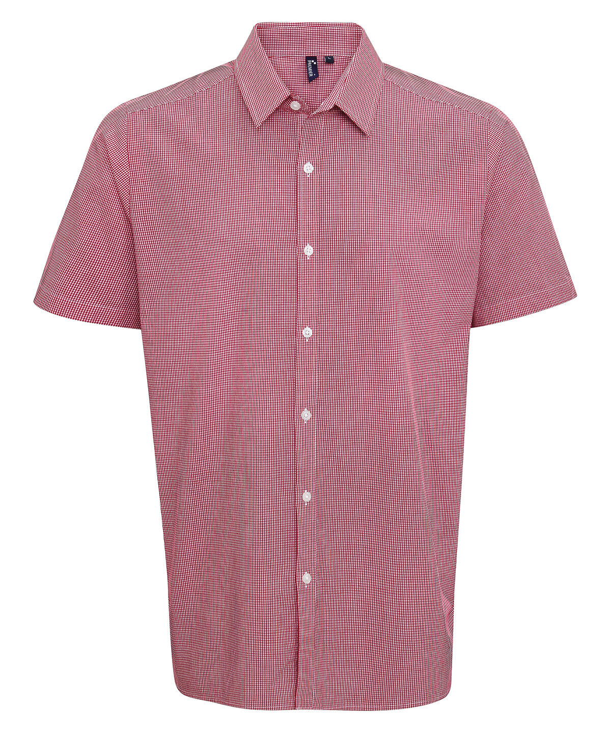 Premier PR221 Microcheck (Gingham) short sleeve cotton shirt Pattern