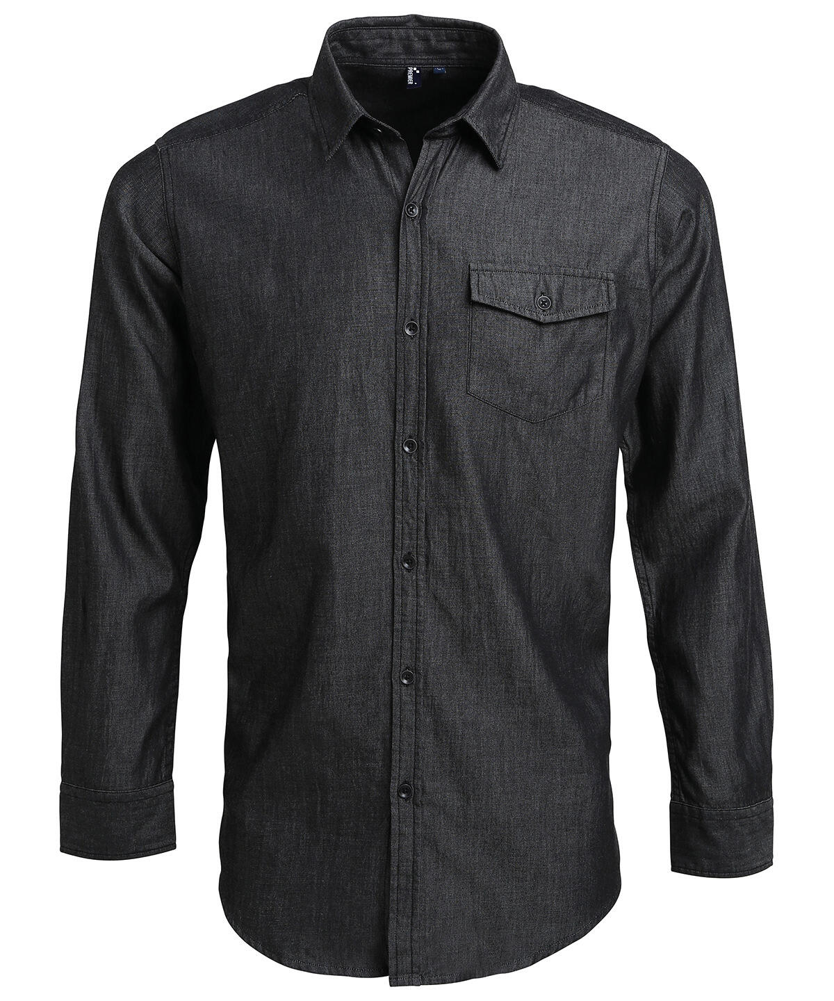 Premier PR222 Jeans stitch denim shirt Black