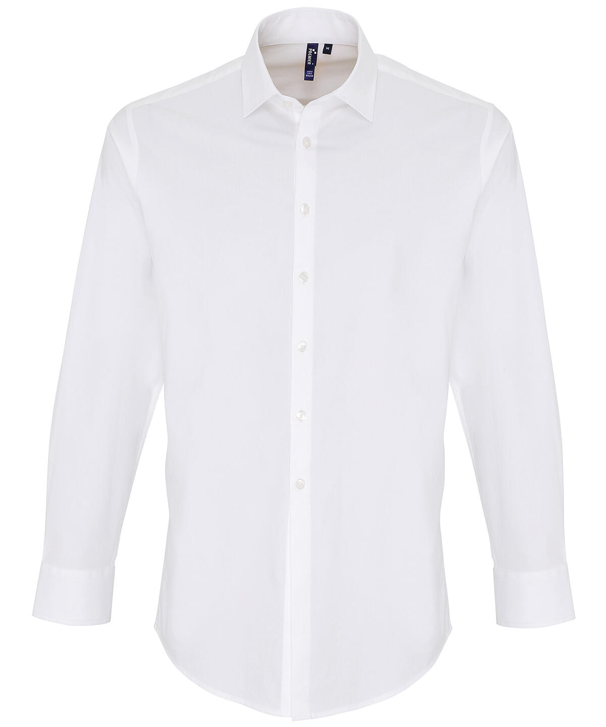 Premier PR244 Stretch fit cotton poplin long sleeve shirt White