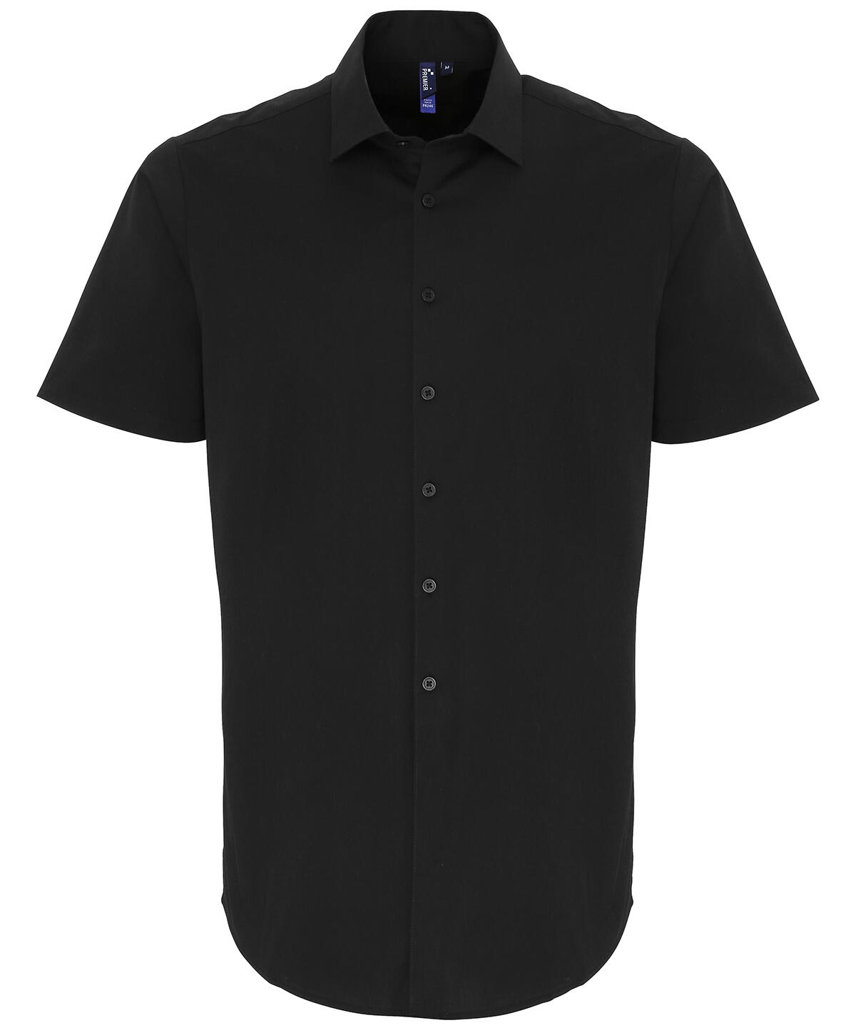Premier PR246 Stretch fit cotton poplin short sleeve shirt Black