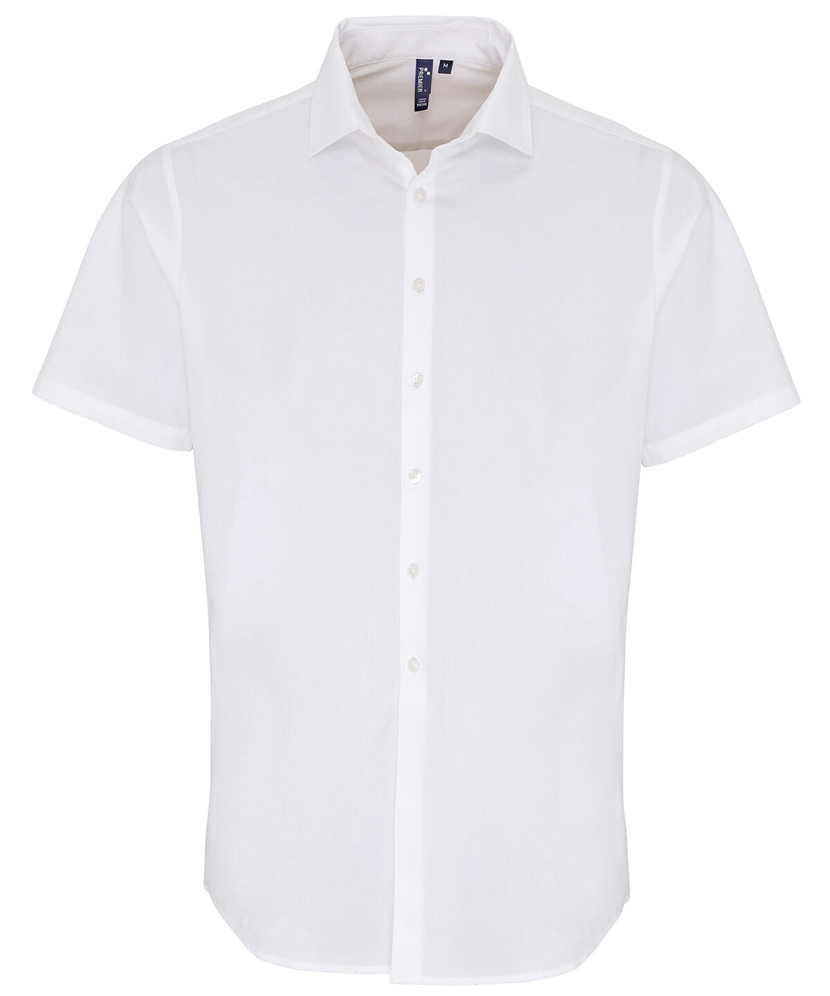 Premier PR246 Stretch fit cotton poplin short sleeve shirt White