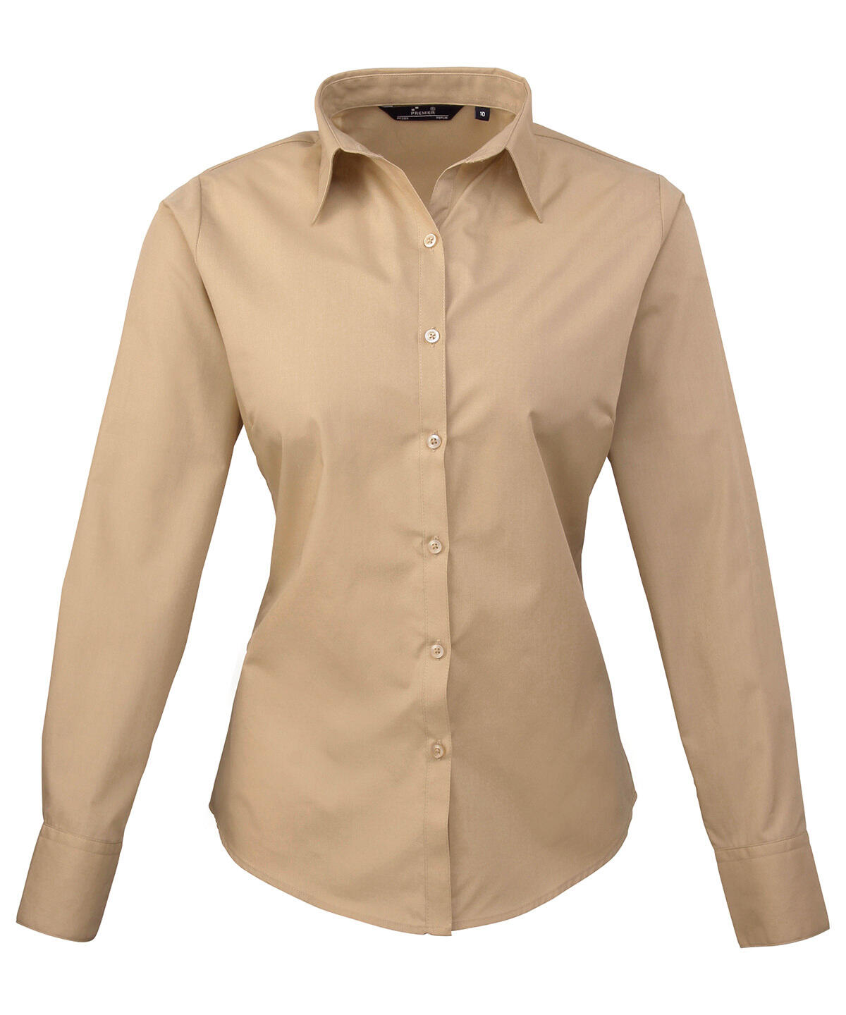Premier PR300 Women's poplin long sleeve blouse Brown