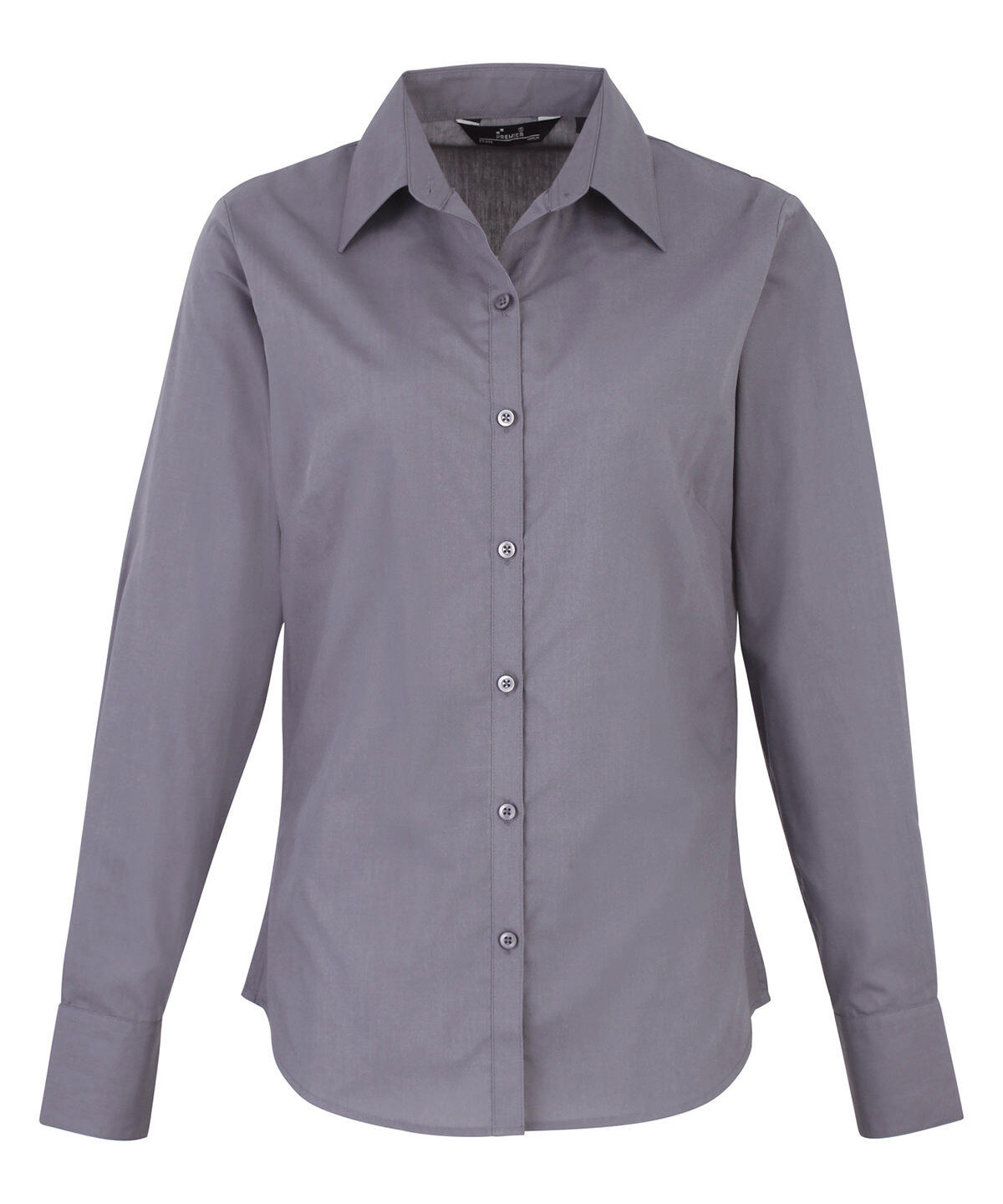 Premier PR300 Women's poplin long sleeve blouse Grey