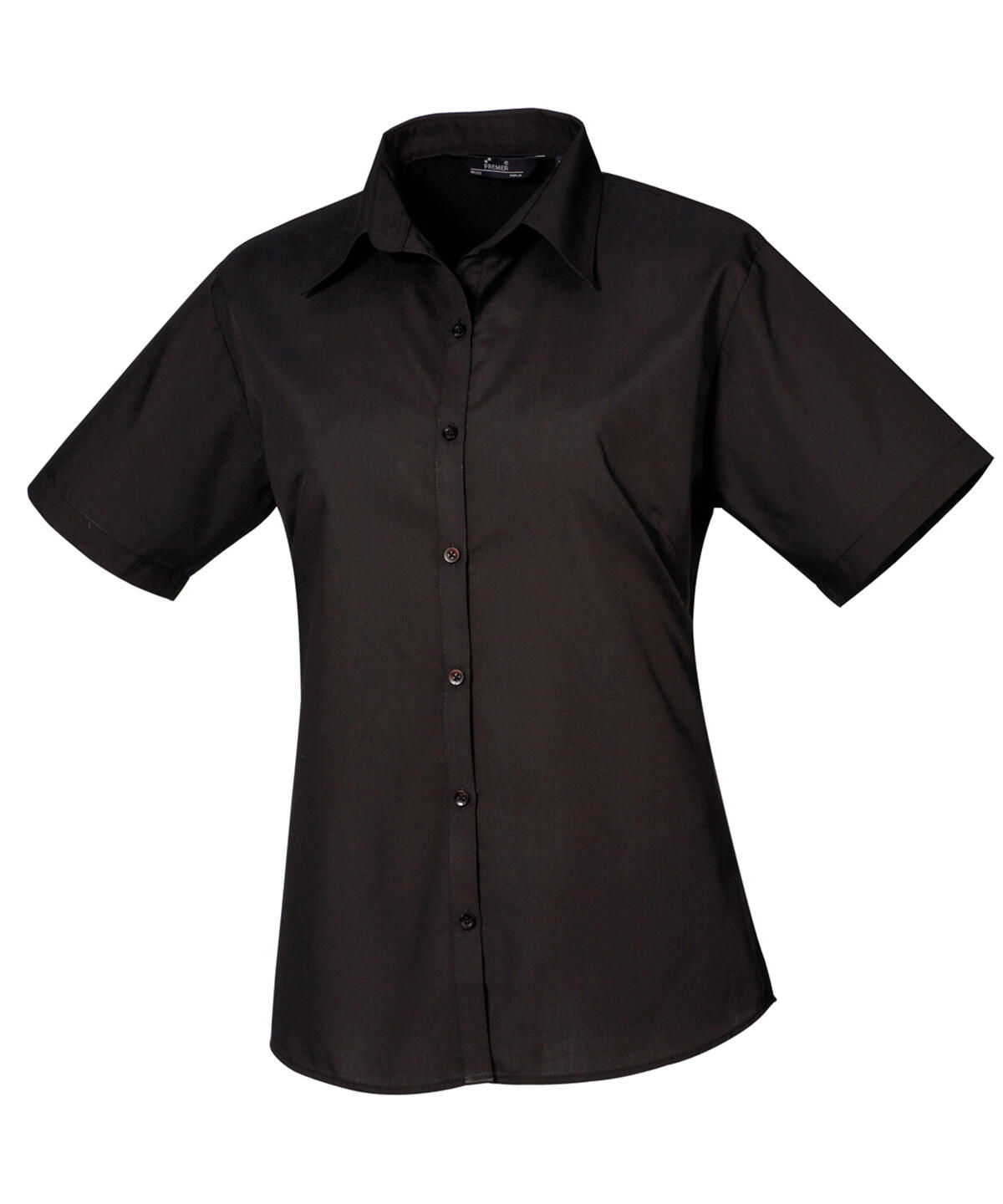 Premier PR302 Women's short sleeve poplin blouse Black