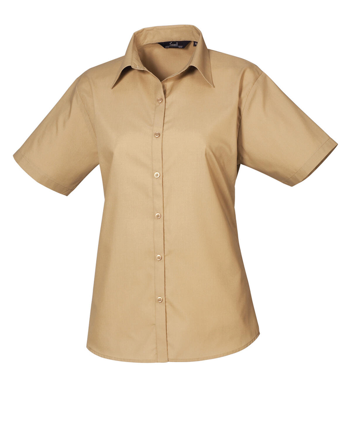 Premier PR302 Women's short sleeve poplin blouse Brown