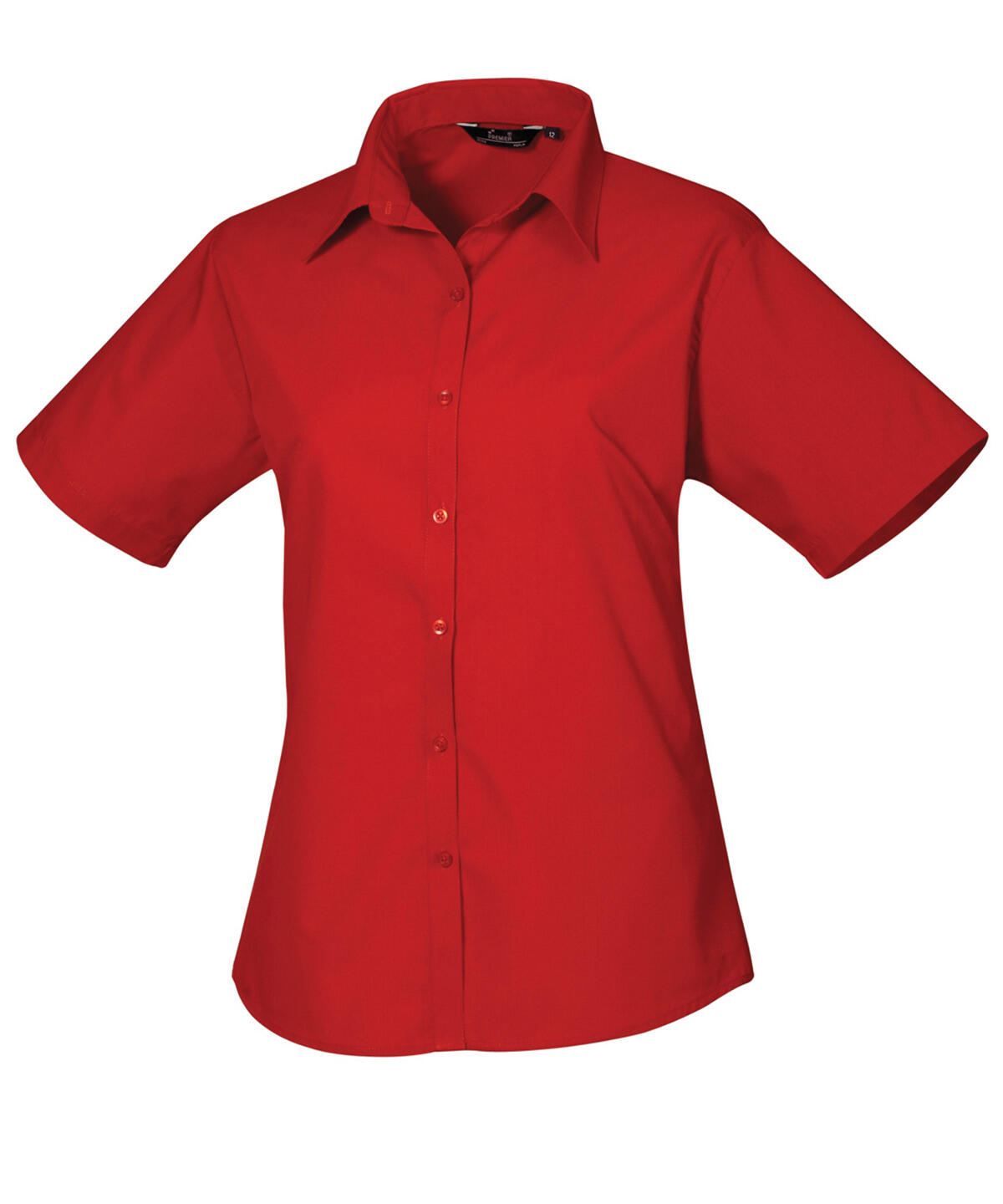 Premier PR302 Women's short sleeve poplin blouse Red