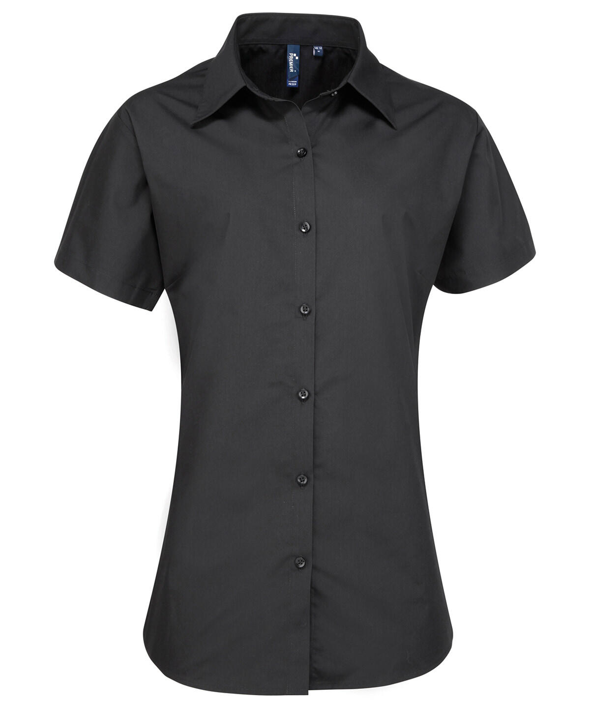Premier PR309 Women's supreme poplin short sleeve shirt Black