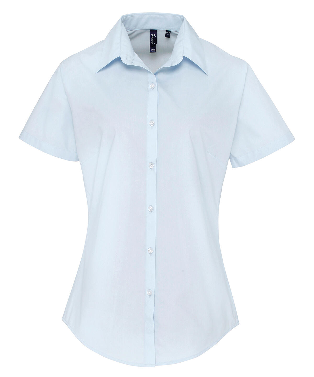 Premier PR309 Women's supreme poplin short sleeve shirt Blue