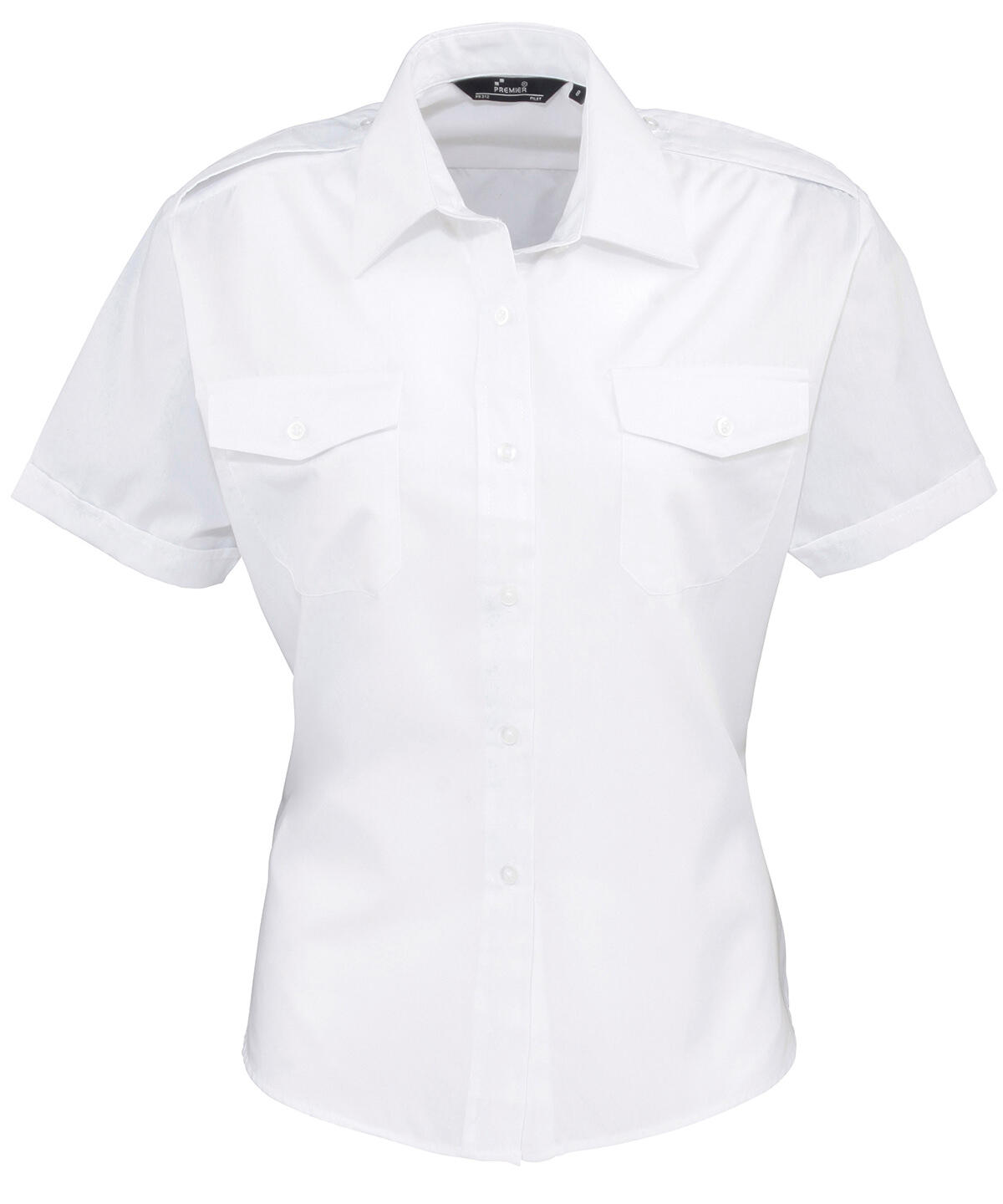 Premier PR312 Women's short sleeve pilot blouse White