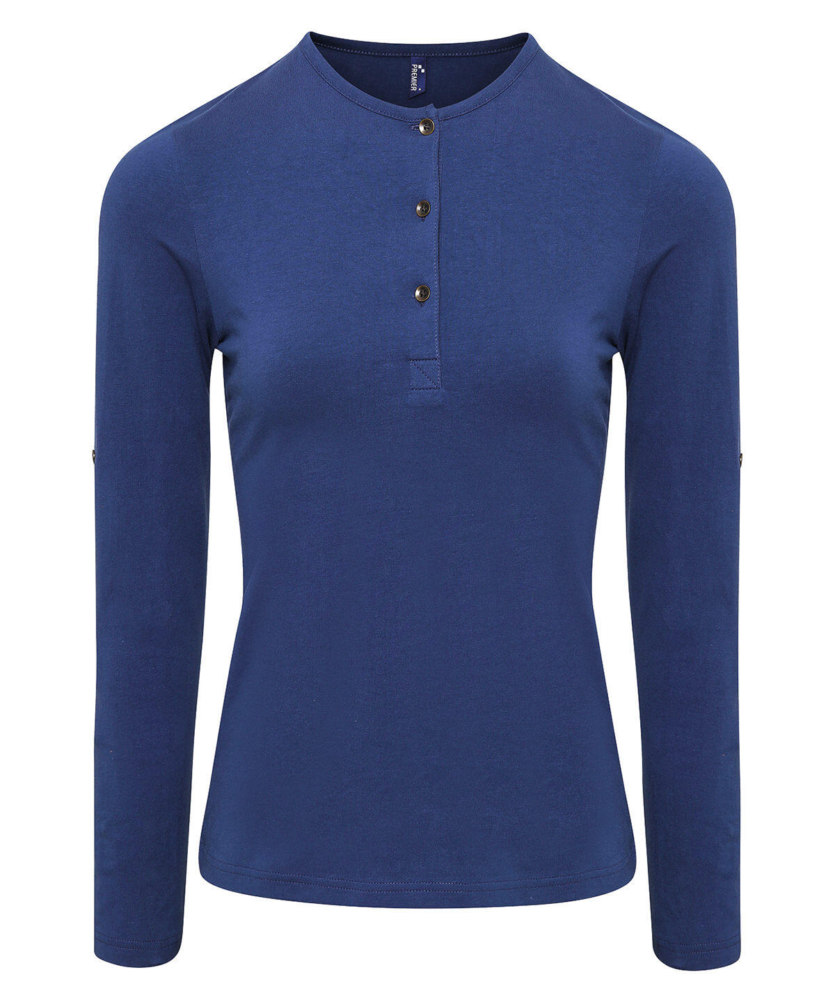 Premier PR318 Women's Long John roll-sleeve tee Blue