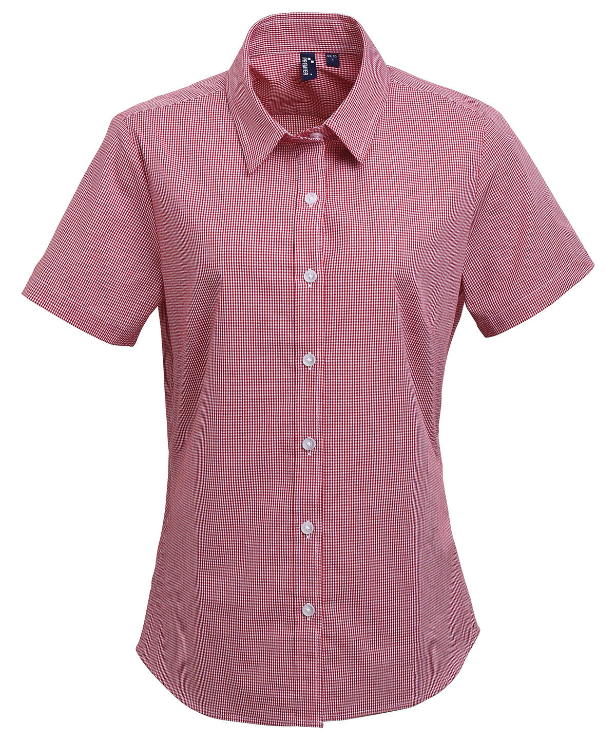 Premier PR321 Women's Microcheck (Gingham) short sleeve cotton shirt Pattern