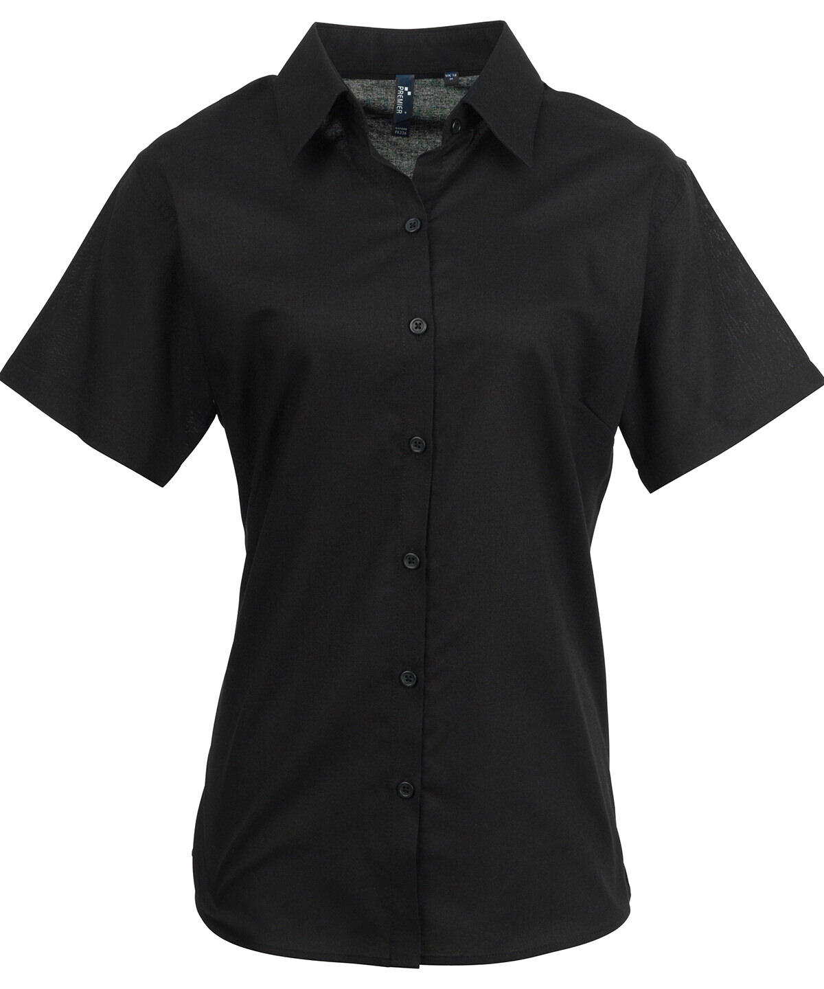 Premier PR336 Women's signature Oxford short sleeve shirt Black