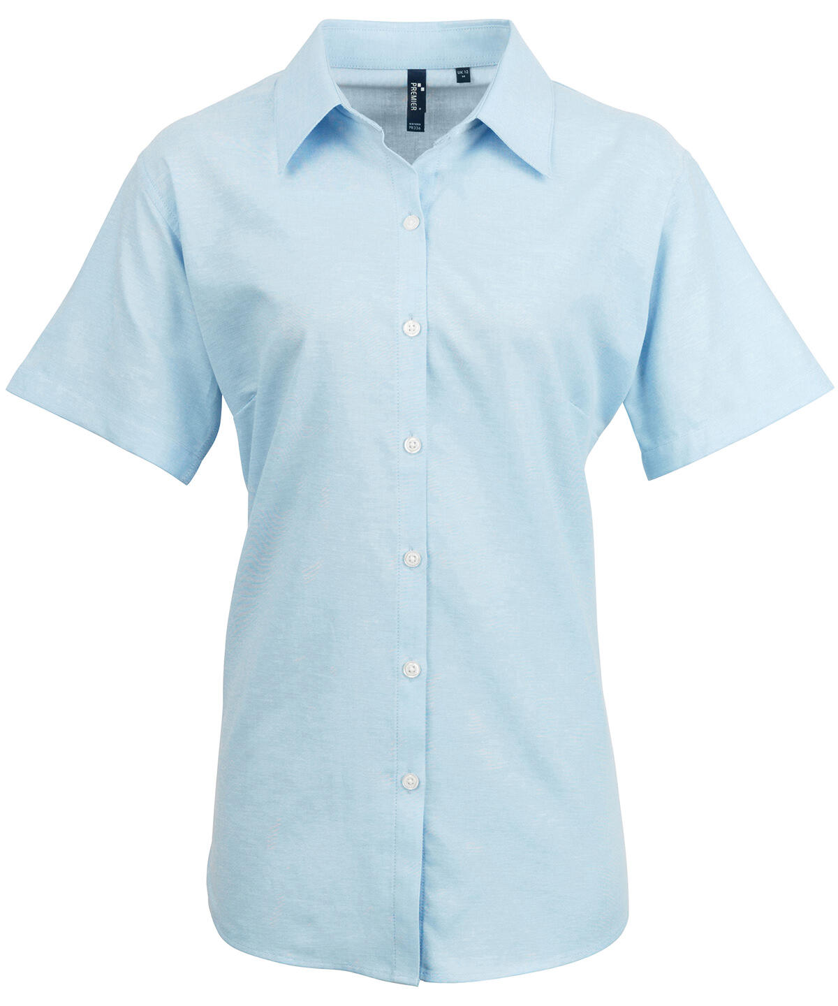 Premier PR336 Women's signature Oxford short sleeve shirt Blue
