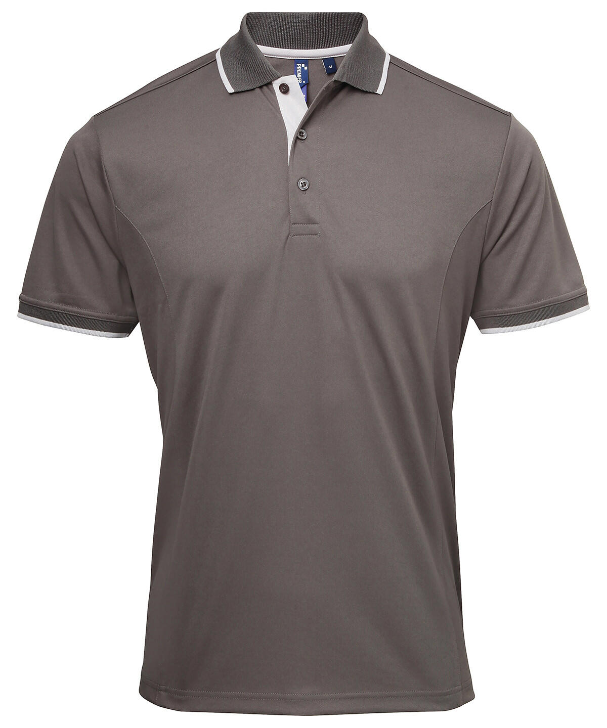 Premier PR618 Contrast Coolchecker® polo Grey