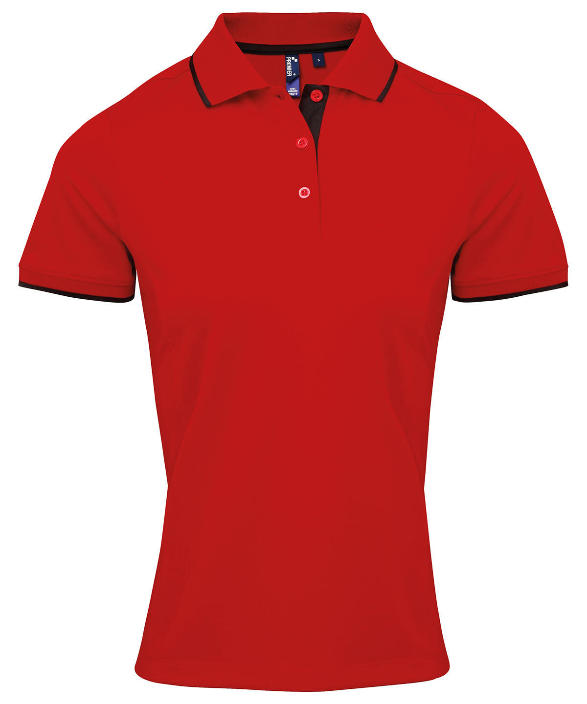 Premier PR619 Women's contrast Coolchecker® polo Red
