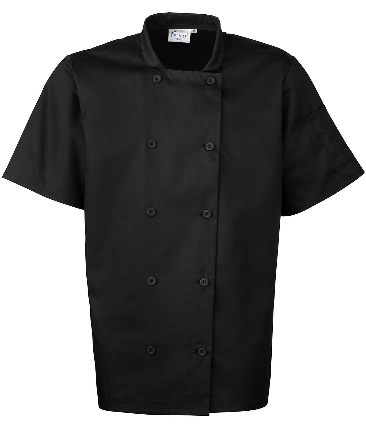 Premier PR656 Short sleeve chef’s jacket Black