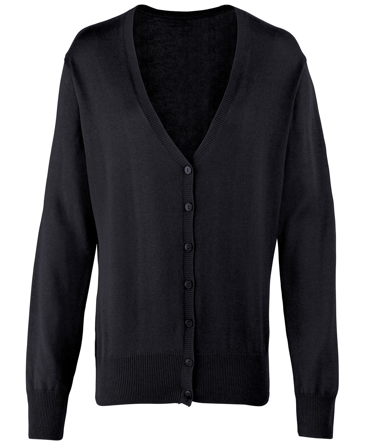 Premier PR697 Women's button-through knitted cardigan Black