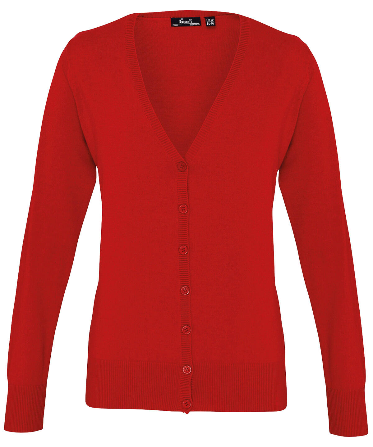 Premier PR697 Women's button-through knitted cardigan Red