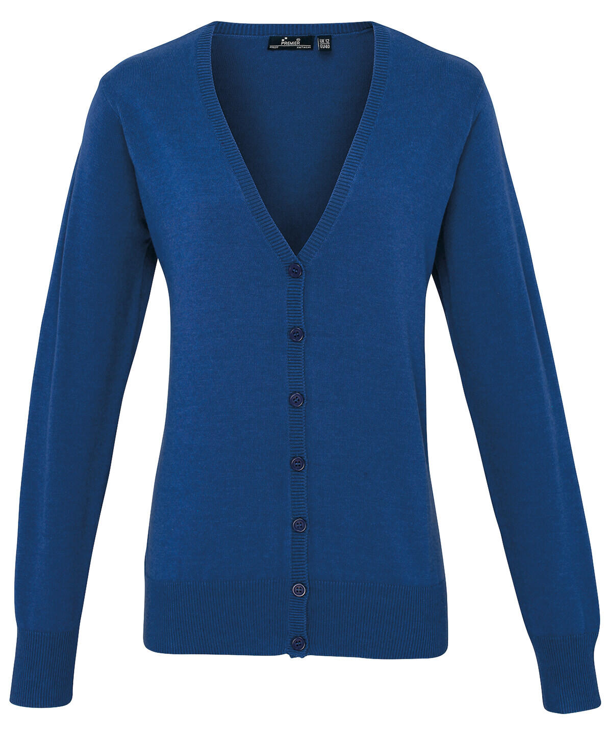 Premier PR697 Women's button-through knitted cardigan Blue