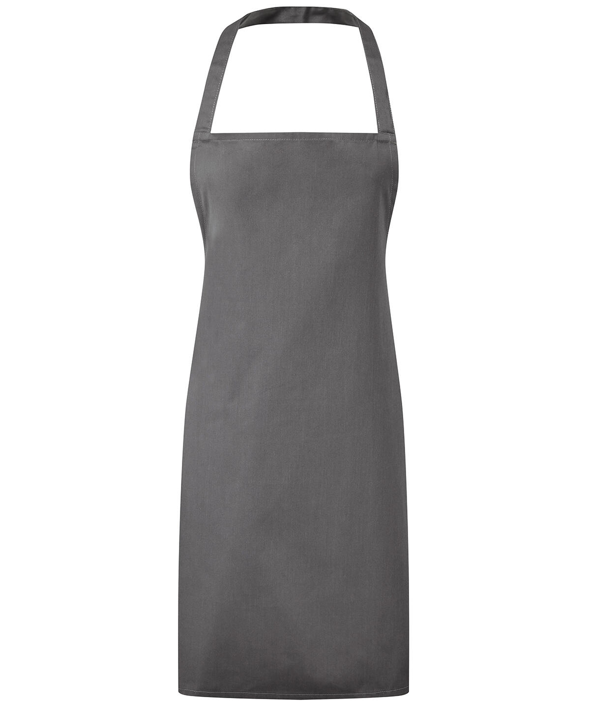 Premier PR165 Essential bib apron Grey
