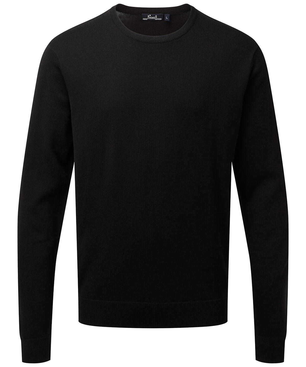 Premier PR692 Crew neck cotton-rich knitted sweater Black