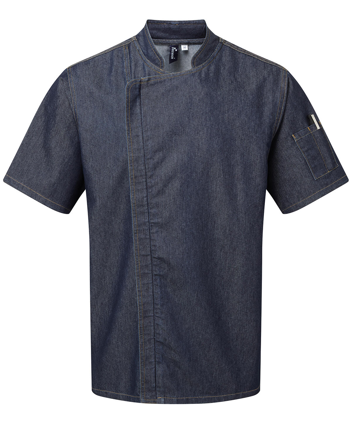 Premier PR906 Chef's zip-close short sleeve jacket Blue