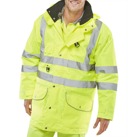 Beeswift Elsener Hi-Vis 7-In-1 Jacket And Bodywarmer Waterproof Saturn Yellow
