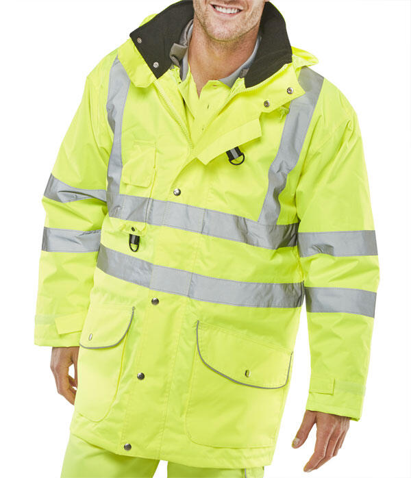 Beeswift Elsener Hi-Vis 7-In-1 Jacket And Bodywarmer Waterproof Saturn Yellow