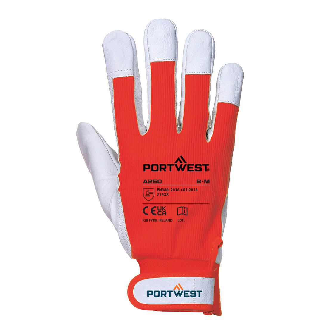 A250 Leather 110 Grain Palm Mechanical Glove Red - Image 2