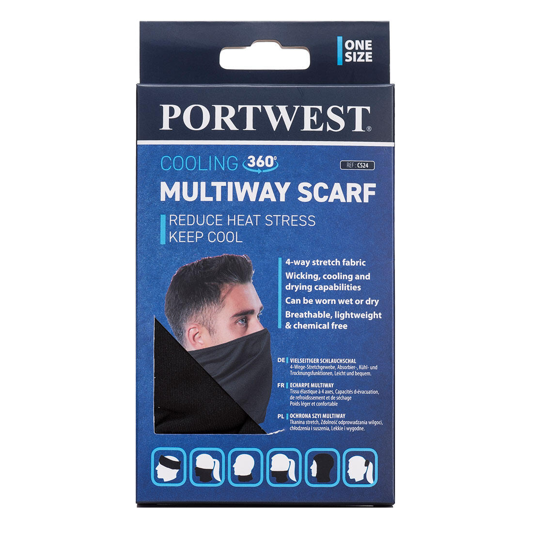 CS24 Cooling Multiway Scarf Black - Image 2