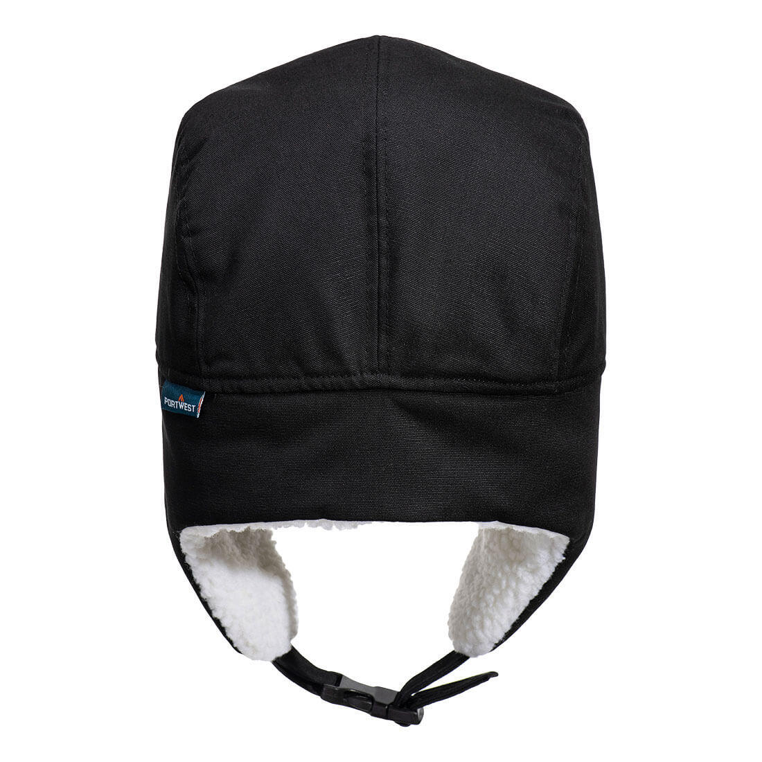 HA33 Sherpa Lined Trapper Hat Black - Image 2
