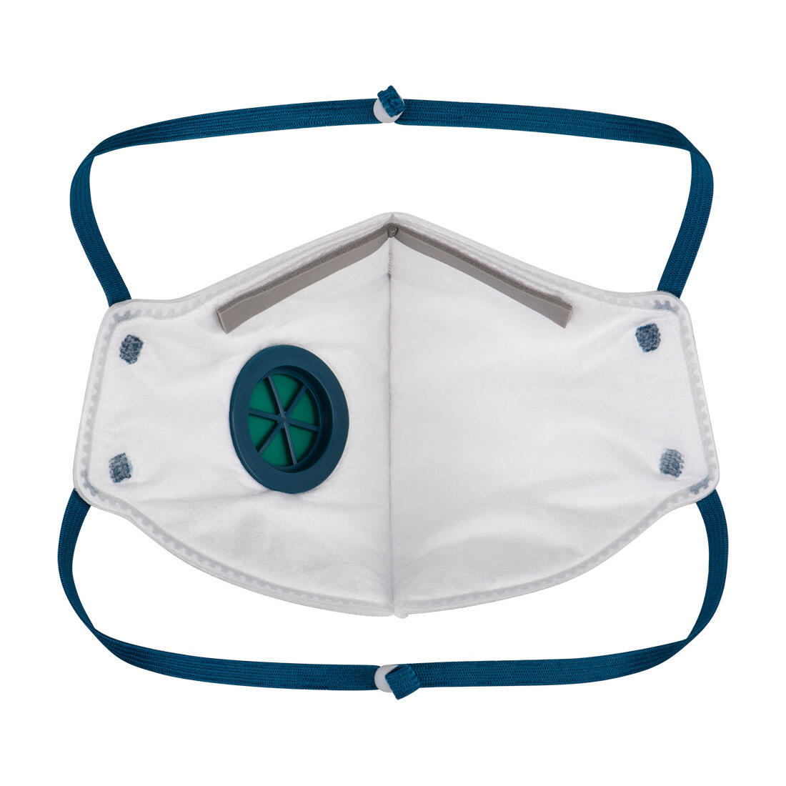 P210 FFP2 Valved Dolomite Fold Flat Respirator (Pk3) White - Image 2