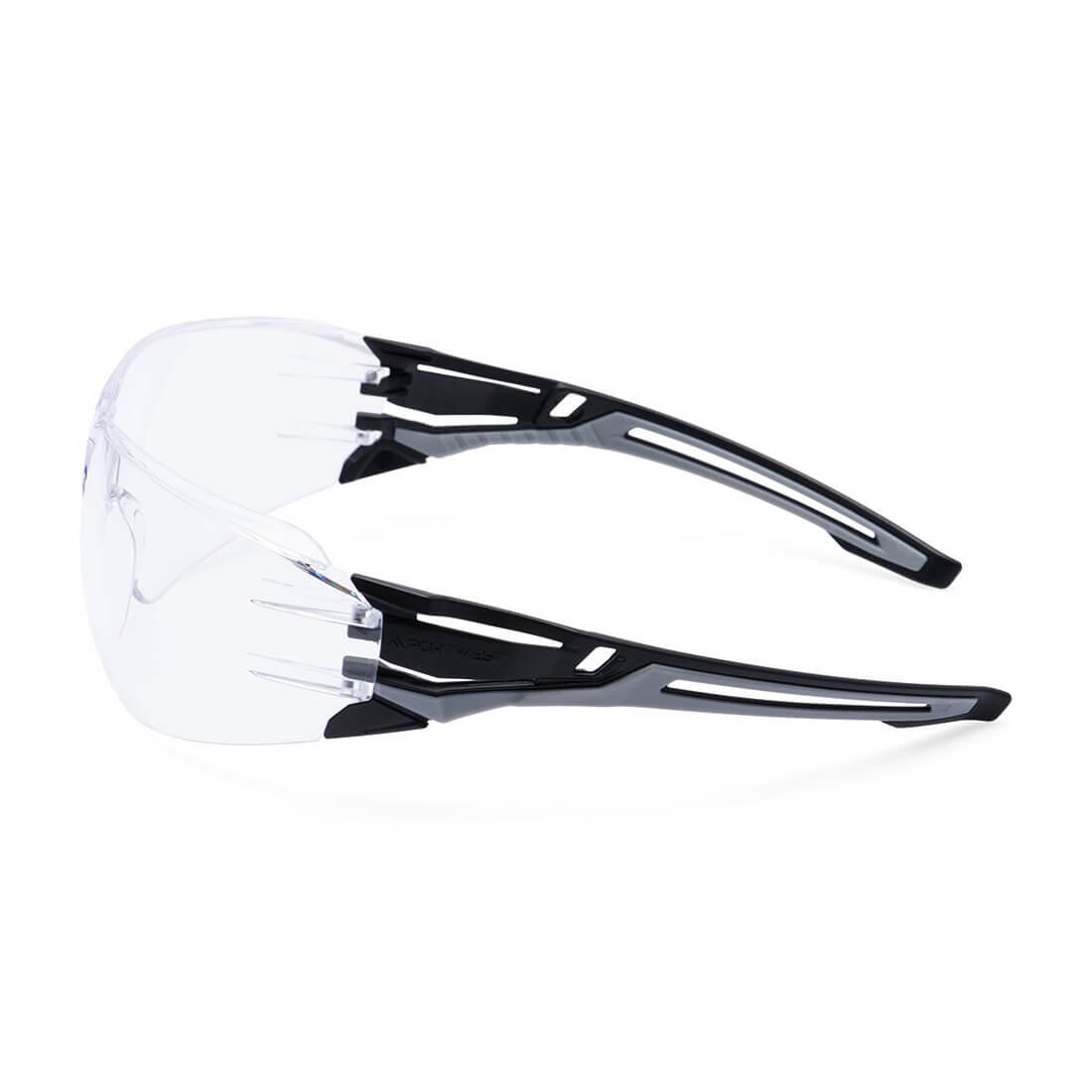 PR01 Anthracite Wraparound Safety Glasses Clear - Image 2