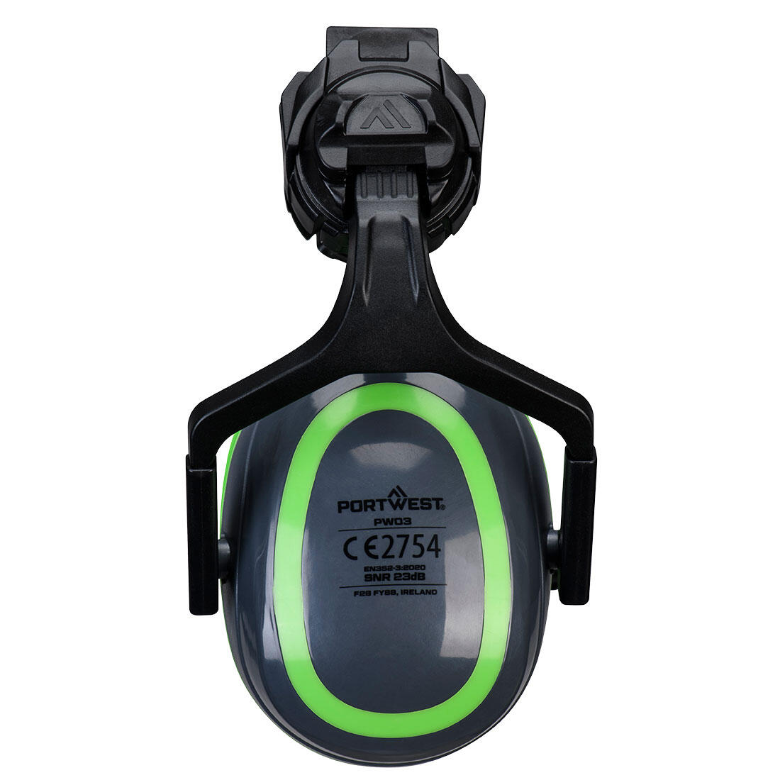 PW03 HV Extreme Ear Defenders Low Clip-On Metal Free Grey/Green - Image 2