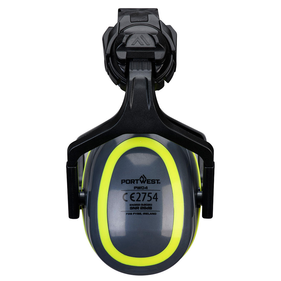 PW04 HV Extreme Ear Defenders Medium Clip-On Metal Free Grey/Yellow - Image 2